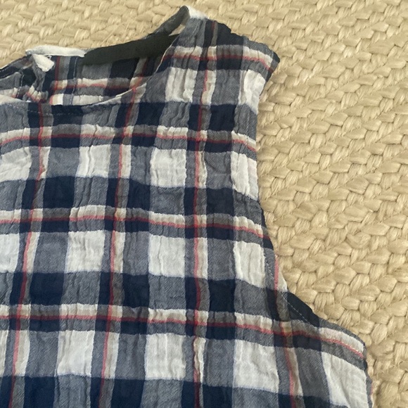 Jenni Kayne Plaid Gauze Sleeveless Shell Top - Picture 4 of 11